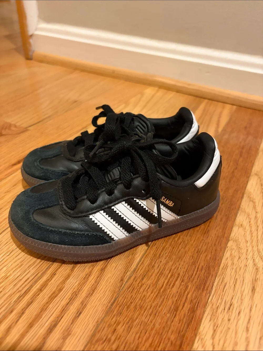 adidas Kids Samba Sneakers in Black and White